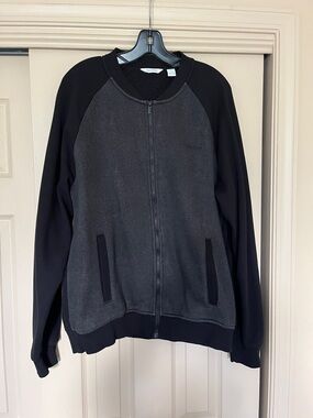 Calvin klein zip up light houndstooth jacket sz L